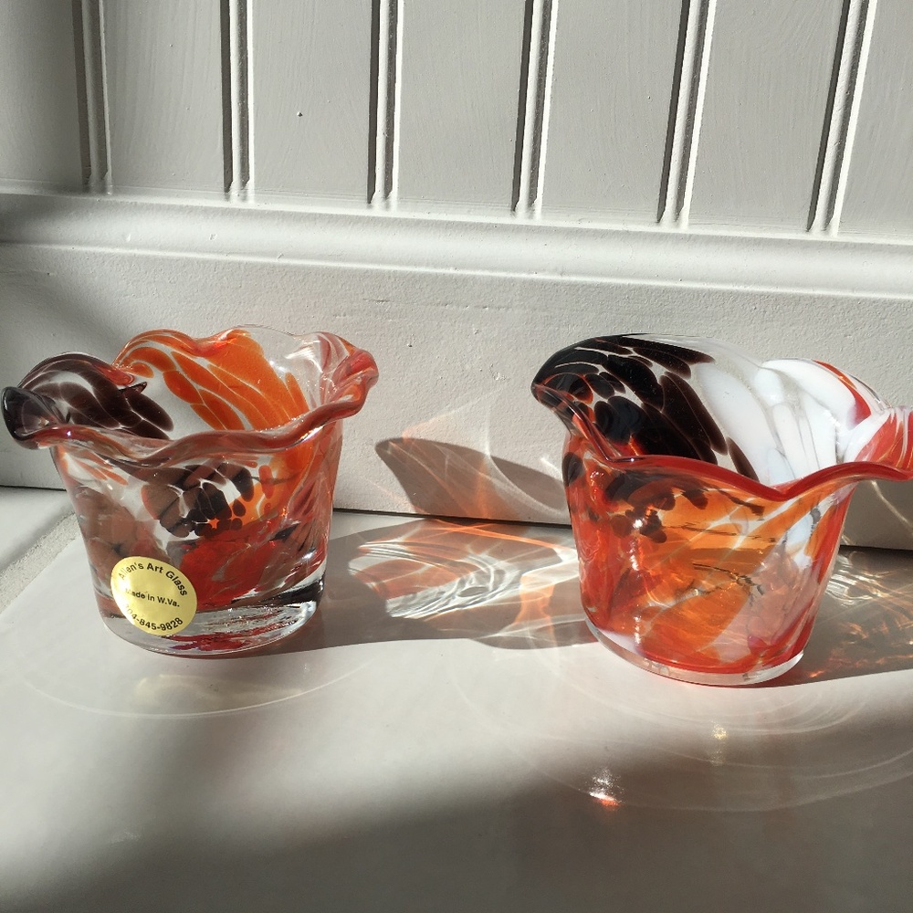 Set of 2 Allen’s Art Glass Handblown/Signed Pieces